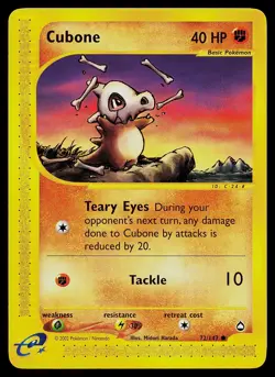 Pokemon Card - Cubone Aquapolis 72/147 Common - Image 1