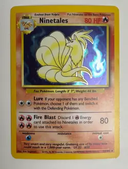 1999 TCG POKEMON NINETALES BASE SET UNLIMITED HOLO RARE CARD 12/102 - Image 3