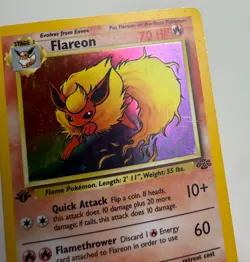 1999 TCG POKEMON FLAREON JUNGLE UNLIMITED HOLO RARE CARD 3/64 - Image 5