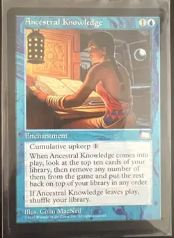 MTG Ancestral Knowledge NM/LP Weatherlight 1997 Magic - Image 1