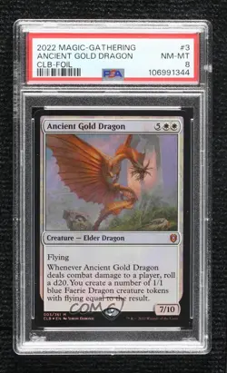 Ancient Gold Dragon Foil Magic Battle for Baldur's Gate CLB PSA 8 - Image 1