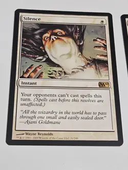 MTG 2X Magic the Gathering Silence M10 M11 NM X2 Light Play - Image 2