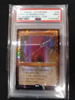 Mtg Staff Of Domination Foil Mps Partially Glossy Appraised Item Psa9 - Image 1