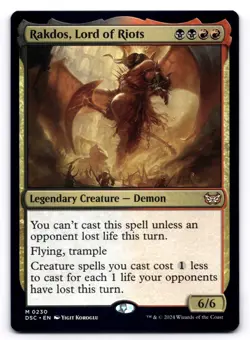 Rakdos, Lord of Riots NM Commander: Duskmourn: House of Horror 230 MTG Regular - Image 1
