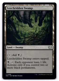 Leechridden Swamp NM Commander: Duskmourn: House of Horror 286 MTG Regular - Image 1