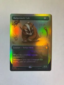 Badgermole Cub Borderless Foil NM MTG Avatar The Last Airbender Mythic - Image 1