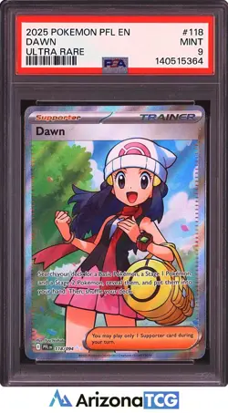 Pokemon 2025 Dawn 118/094 Full Art Ultra Rare Phantasmal Flames PSA 9 - Image 1