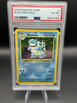1999 Pokemon TCG Blastoise 002/102 Base Set Holo Rare PSA 6 - Image 1