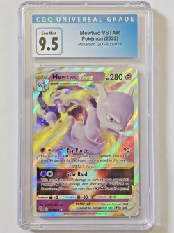 CGC Mint+ 9.5 Mewtwo VSTAR #031/078 (Rare) Pokemon (Pokemon GO) - Image 1