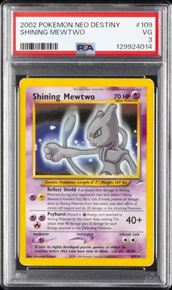 2002 POKEMON NEO DESTINY #109 SHINING MEWTWO PSA 3 - Image 1
