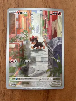 Pokemon TCG Litleo 139/132 Mega Evolution Illustration Rare NM Card - Image 1