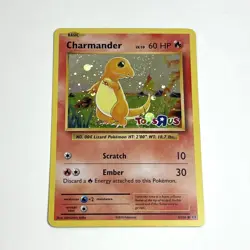 Pokemon TCG Charmander Toys R Us Promo 009/108 Holo Swirl LP - Image 2