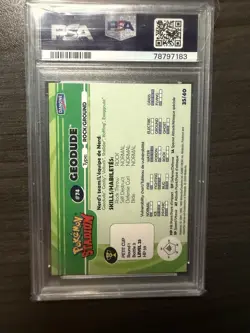 Danone Pokemon Stadium Tip Geodude #35 PSA 10 Regular 2000 English Vintage - Image 2