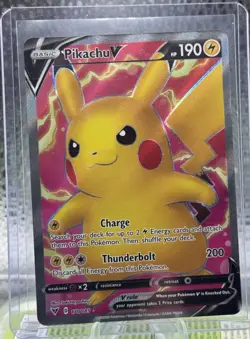 Pokemon Pikachu V 170/185 Vivid Voltage Ultra Rare Full Art Holo 190 HP Card - Image 1