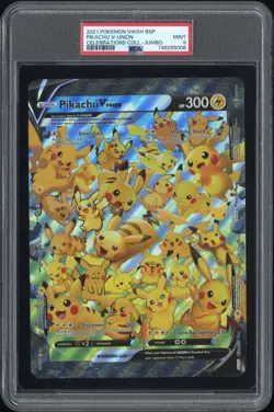 2021 Pokemon Celebrations Collection SWSH Pikachu V-Union Jumbo Promo PSA 9 - Image 1
