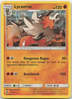 Lycanroc 076/131 Cracked Ice Holo Forbidden Light Promo Pokemon Card NM - Image 1