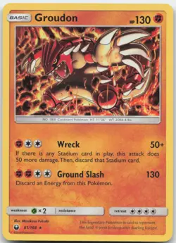 Groudon 81/168 Holo SM - Celestial Storm Pokemon Card NM - Image 1