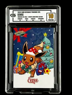 2024 Pokemon CG 10 Pristine EEVEE Christmas Data TCG XMAS Holiday CGC PSA 3 - Image 1