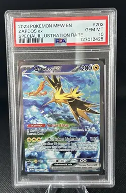 Pokemon TCG Scarlet & Violet Zapdos EX 202/165 Special Illustration Rare PSA 10 - Image 1