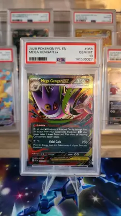 2025 POKEMON PFL EN-PHANTASMAL FLAMES #056 MEGA GENGAR EX PSA 10 (FREE S&H) - Image 1