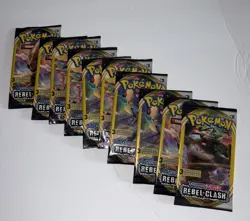 Pokemon TCG Sword & Shield / Rebel Clash Sleeved Booster Pack Art Set Lot (10) - Image 2