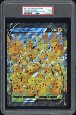 2021 Pokemon Celebrations Collection SWSH Pikachu V-Union Jumbo Promo PSA 9 - Image 1