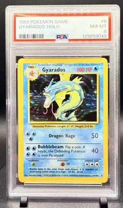 1999 POKEMON GAME #6 GYARADOS-HOLO PSA 8 New Cert. CLEAN! Vintage Low Pop. - Image 3