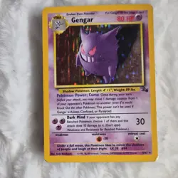 Pokemon Gengar 5/62 Fossil Holo Rare 1999 Stage 2 Psychic 80 HP - Image 1
