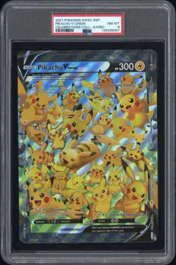 2021 POKEMON SWSH PROMO CELEBRATIONS COLLECTION-TAG JUMBO PIKACHU V-UNION PSA 8 - Image 1