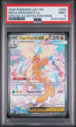 2026 POKEMON ASCENDED HEROES SPECIAL ILLUSTRATION RARE MEGA DRAGONITE EX PSA 9 - Image 1