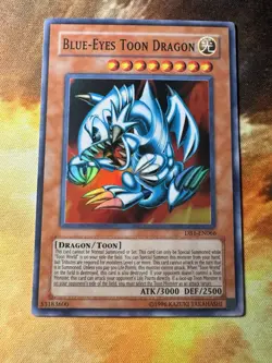Yugioh Blue-Eyes Toon Dragon DB1-EN066 Super Rare LP - Image 1