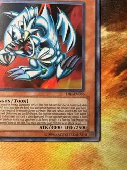 Yugioh Blue-Eyes Toon Dragon DB1-EN066 Super Rare LP - Image 4