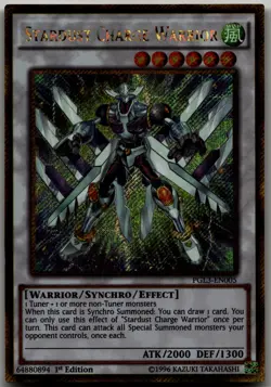 Stardust Charge Warrior Gold Secret Rare Premium Gold: Infinite Gold PGL3-EN005 - Image 1