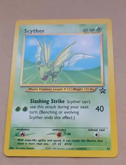 VINTAGE POKEMON BLACK STAR PROMO CARD - #45 SCYTHER - RARE (WOTC) NM - Image 1