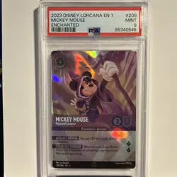2023 Disney Lorcana EN 1 #208 Mickey Mouse, Wayward Sorcerer - Enchanted PSA 9 - Image 1