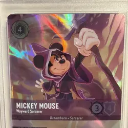 2023 Disney Lorcana EN 1 #208 Mickey Mouse, Wayward Sorcerer - Enchanted PSA 9 - Image 3