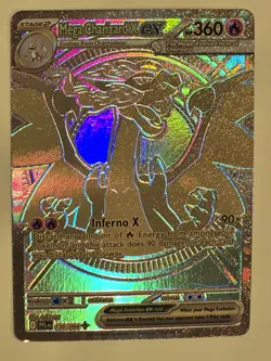 GOLD MEGA CHARIZARD X EX 130/094 PFL * Mega Hyper Rare * Pokemon Card - Image 2
