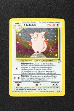 Pokemon TCG Clefable Base Set 2 Holo Unlimited Rare Card 5/130 MP - Image 1