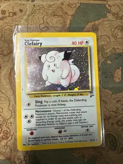 Pokemon Clefairy Card 6/130 2nd Base Set Holo Rare, English - Image 1