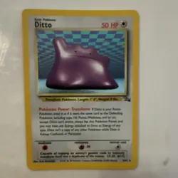 Pokemon Ditto Fossil Holo Rare Unlimited 3/62 Basic 50 HP English Card 1999 - Image 1