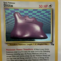 Pokemon Ditto Fossil Holo Rare Unlimited 3/62 Basic 50 HP English Card 1999 - Image 2