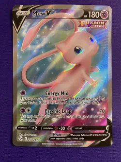 Heavily Played Mew V 250/264 Full Art Pokemon Card Listing B - Image 1