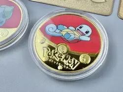Pokemon Metal Gold Coins & Cards Lot - Bulbasaur, Squirtle & Pikachu - Pokemon - Image 3