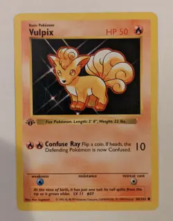 Vulpix 1st Edition *HP Error* 1999 Base Set Pokemon Card 68/102 NM - Image 1