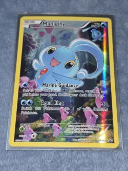 Pokemon Card Manaphy Full Art Black Star Promo XY113 Mythical Collection NM - Image 1