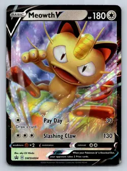 Meowth V SWSH004 Holofoil SWSH: Sword & Shield Promo Cards NM - Pokemon TCG - Image 1