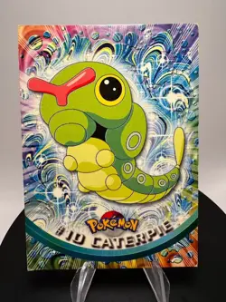 CATERPIE #10 - GREEN Logo - NON-HOLO - SERIES 1 - TOPPS Pokemon Card - Image 1