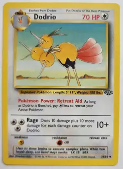 Pokemon TCG Card Dodrio Art Jungle Non Holo 34/64 Nintendo 1999 - Image 1