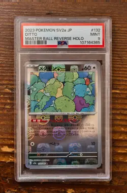 PSA 9 Ditto Master Ball Reverse Holo 132/165 sv2a Japanese Pokemon Card 151 - Image 1