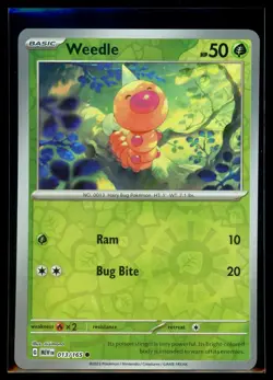 2023 Scarlet & Violet - 151 Weedle #13 Reverse Holo Pokemon Card - Image 1